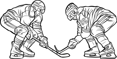 Ice hockey player action clipart