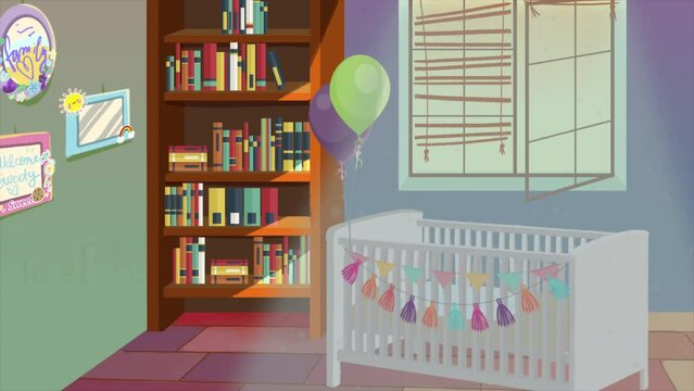 Cartoon Baby Room Interior