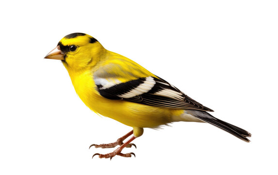 Goldfinch in 3D Cartoon Image on isolated background
