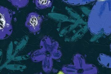 Oil painting and various flowers, roses, peonies, beautiful wedding illustrations