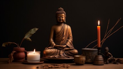 buddha with candle 