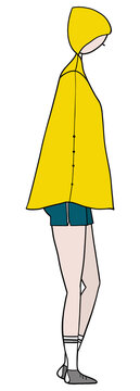yellow raincoat person side view clip art preview