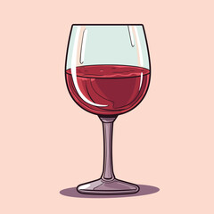 Red wine in glass icon - Vector