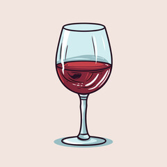 Red wine in glass icon - Vector