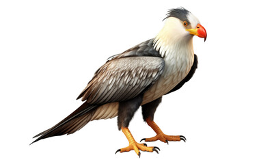 3D Cartoon Image of Crested Caracara on isolated background