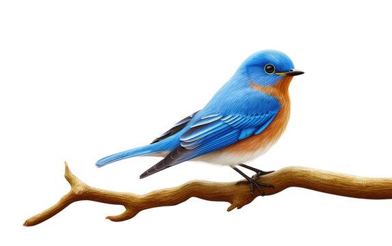 3D Cartoon Image of Eastern Bluebird on isolated background