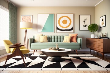 Mid-Century Modern Living Room - Timeless Elegance with a Retro Twist