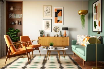 Mid-Century Modern Living Room - Timeless Elegance with a Retro Twist