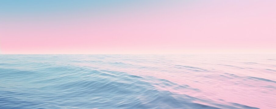 Abstract background with peaceful ocean on sunrise. Healing, calming, meditation concept. Copy space for text., template. AI generated image. 