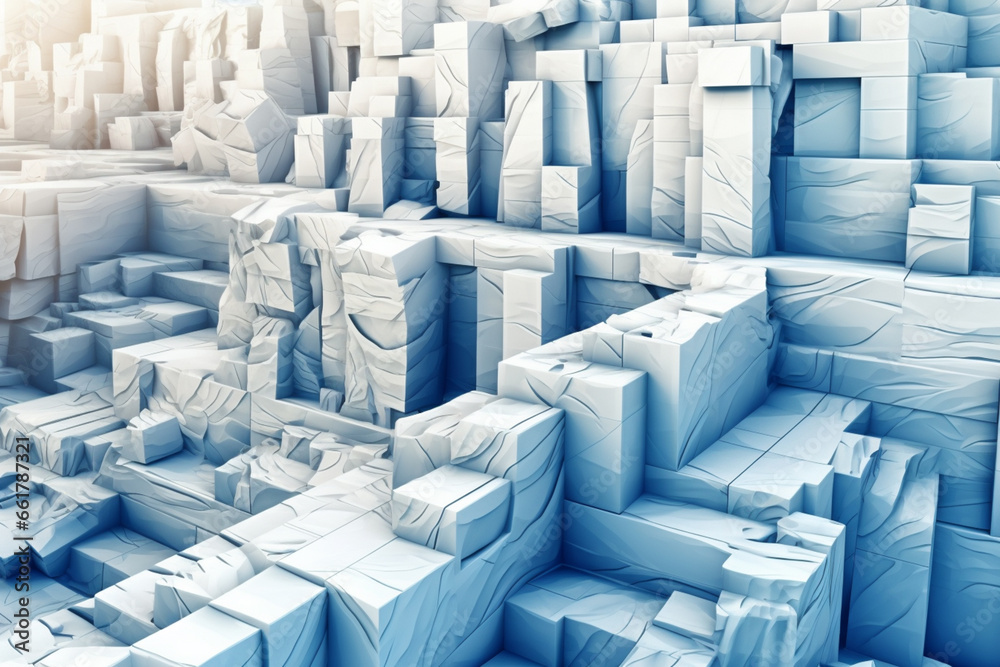 Leinwandbilder an abstract depiction of the iconic acropolis in athens, with angular shapes and shades of white and