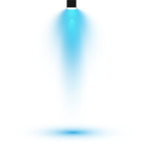 Bright blue Spotlight. Scene. Light Effects. Glow light effect. Glowing lamp. PNG.