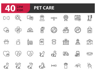set of pet icon, animals, dog, cat