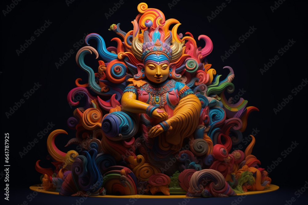Leinwandbilder an abstract representation of mauryan sculpture, with flowing forms and intricate details. generativ