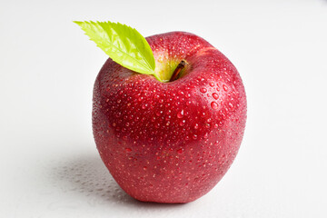 Closeup of fresh apple on white background