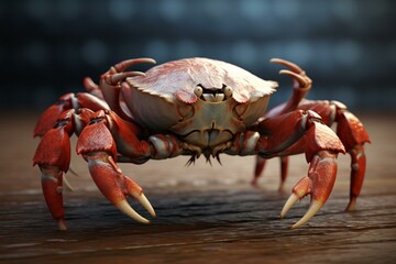 3D rendering of a lifelike crab. Generative AI