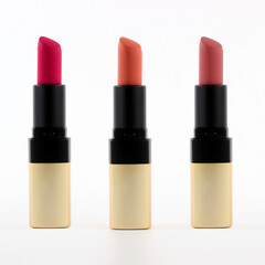 Obraz premium Multiple Color Lipsticks Collection in White Background Graphic - Cosmetics Product