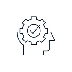 Technical Specialist. Professional help, consultation.  Vector linear icon isolated on white background.