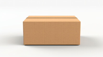 Cardboard box mockup on a white