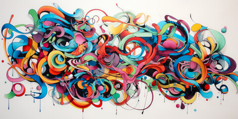 Crazy Colorful Abstract Graffiti Background Created Using Artificial Intelligence