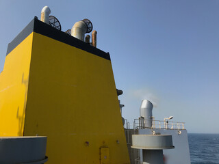 The exhaust gas scrubber system on board a ship