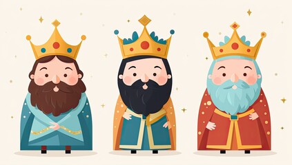 The three wise men. Christianity tradition at Christmas. Generative AI