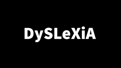 Dyslexia disease written on black background  - obrazy, fototapety, plakaty