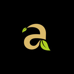 Letter A Leaf Logo. A simple, modern, minimalist and unique logo designed from the letter a and a leaf icon.