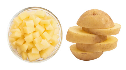 Potato or Solanum tuberosum on transparent background.