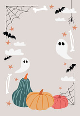 Obraz na płótnie Canvas Happy Halloween party poster template.Halloween party invitation cover.Brochure background.