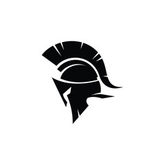 Spartan helmet logo vector icon illustration