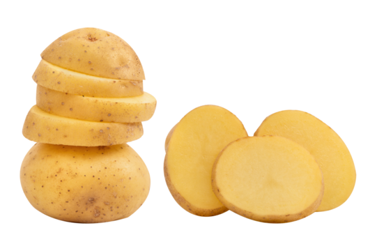 Potato or Solanum tuberosum on transparent background.