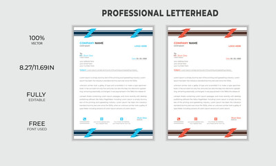 Obraz premium 2 creative color letterhead design / business corporate letterhead design for commercial use