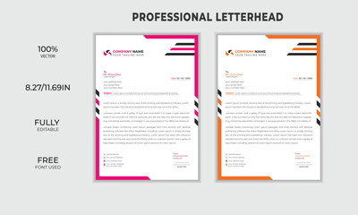 Professional minimalist high quality letterhead letterhead design / abstract geometric eye caching letterhead design