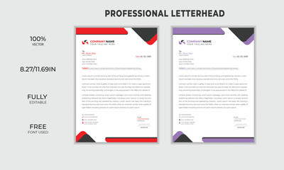 simple & clean professional eye caching letterhead design template