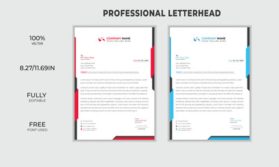 Clean and Abstract Letterhead Design Modern Business Letterhead Design Template