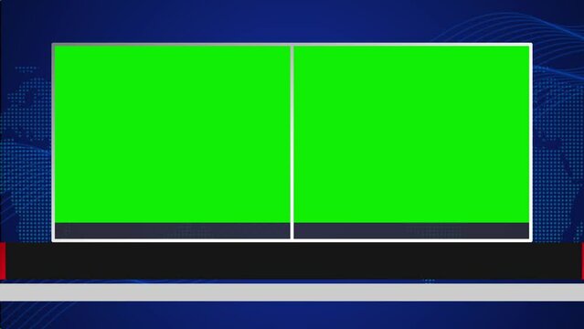 Breaking news lower third two green screen display animation 4k