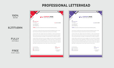 abstract tringle clean simple letterhead design