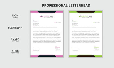modern colorful clean letterhead design