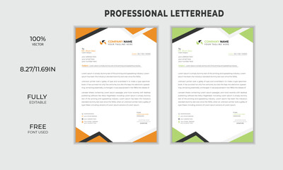 Fototapeta na wymiar minimalist corporate high quality business letterhead design template