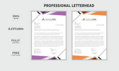 Fototapeta premium business letterhead design with 2 color variation