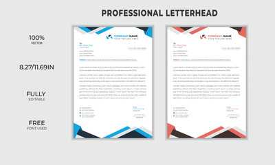 2 color simple & minimalist business letterhead design