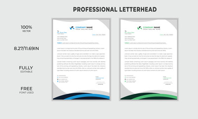 organic shape corporate minimalist business letterhead design template