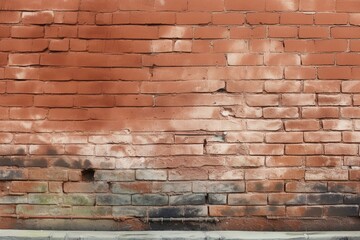 illustrated red brick wall. Generative AI