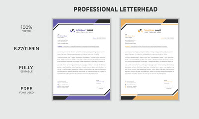 Minimalist clean simple professional business letterhead design template