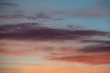 Fototapeta na wymiar Colorful sunset in the evening sky.