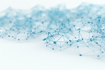 Futuristic 3D render with network lines on white background representing connectivity concept. Generative AI
