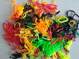 a pile of colorful rubber bands