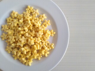 star shaped snack in white plate