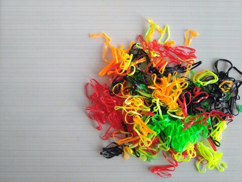 colorful rubber waste