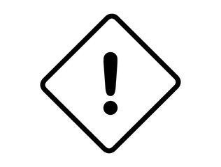 Exclamation danger road sign silhouette vector art